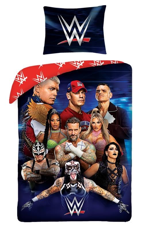 WWE Champions Duvet Cover Set 140 x 200 cm + Pillowcase 70 x 90 cm – Microfibre