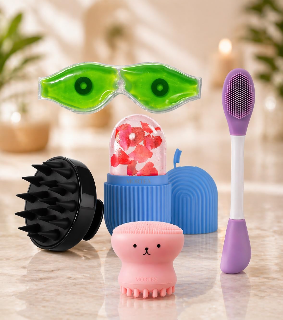 5 in 1 Skincare Combo Kit – Ice Roller, Cooling Eye Mask, Facial Cleansing Brush, Hair Scalp Massager & Ice Mold Cup – Glow Boosting, Puffiness & Acne Care for Men & Women-image-41