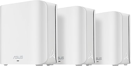 ASUS ZenWiFi BD5 de doble banda WiFi 7 Mesh, 5000 Mbps, 6800 pies cuadrados (3 paquetes), puertos duales 2.5G, seguridad y controles parentales