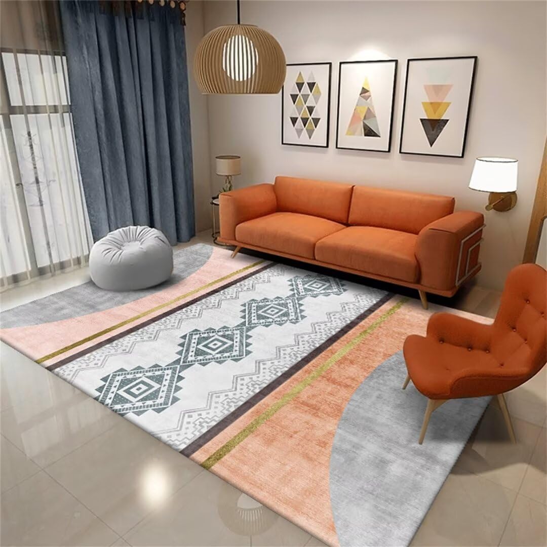 Tapis enfant fille orange 70x140cm pour décoration salon