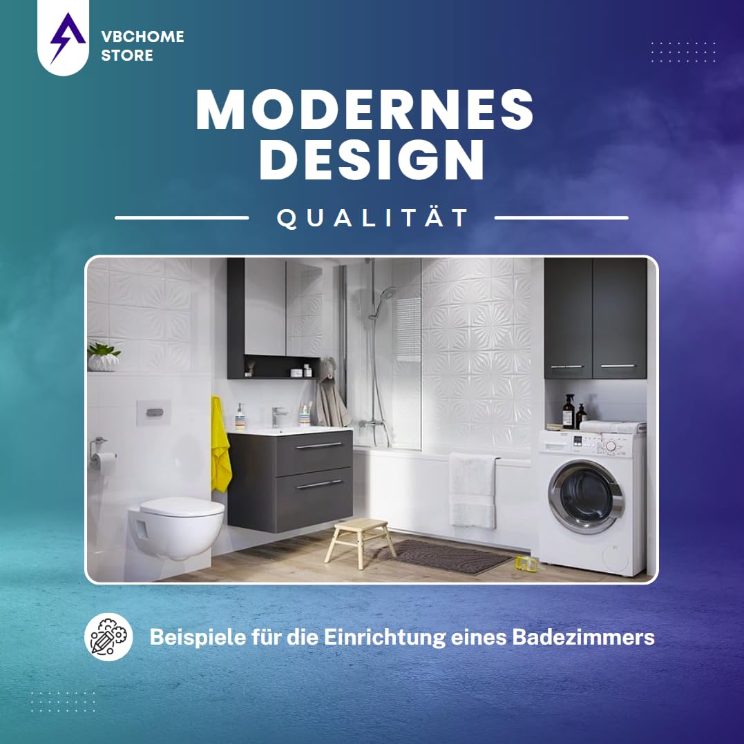 VBChome Bañera acrílica 170 x 70 cm, color blanco, rectangular, sifón, patas de bañera, diseño moderno, desagüe en cromo