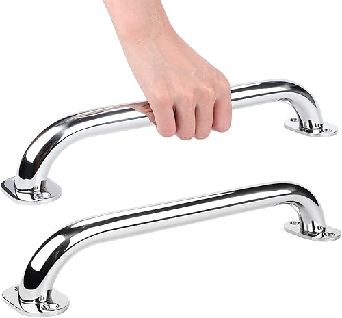 Miniatura 8 de Marinebaby 2 pasamanos de mango de barco de 12 pulgadas, acero inoxidable pulido, resistente, mango de agarre marino, barandilla de mano redonda de