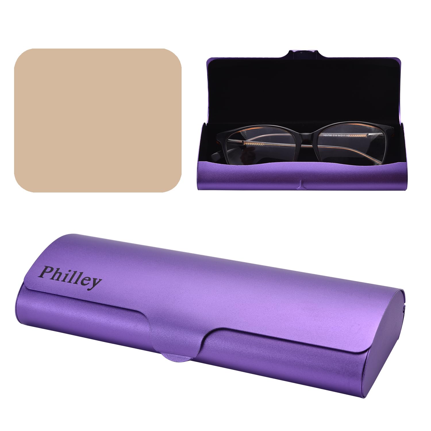 Philley Aluminum Ultra-Light Eyeglasses Slim Reading Glasses Case