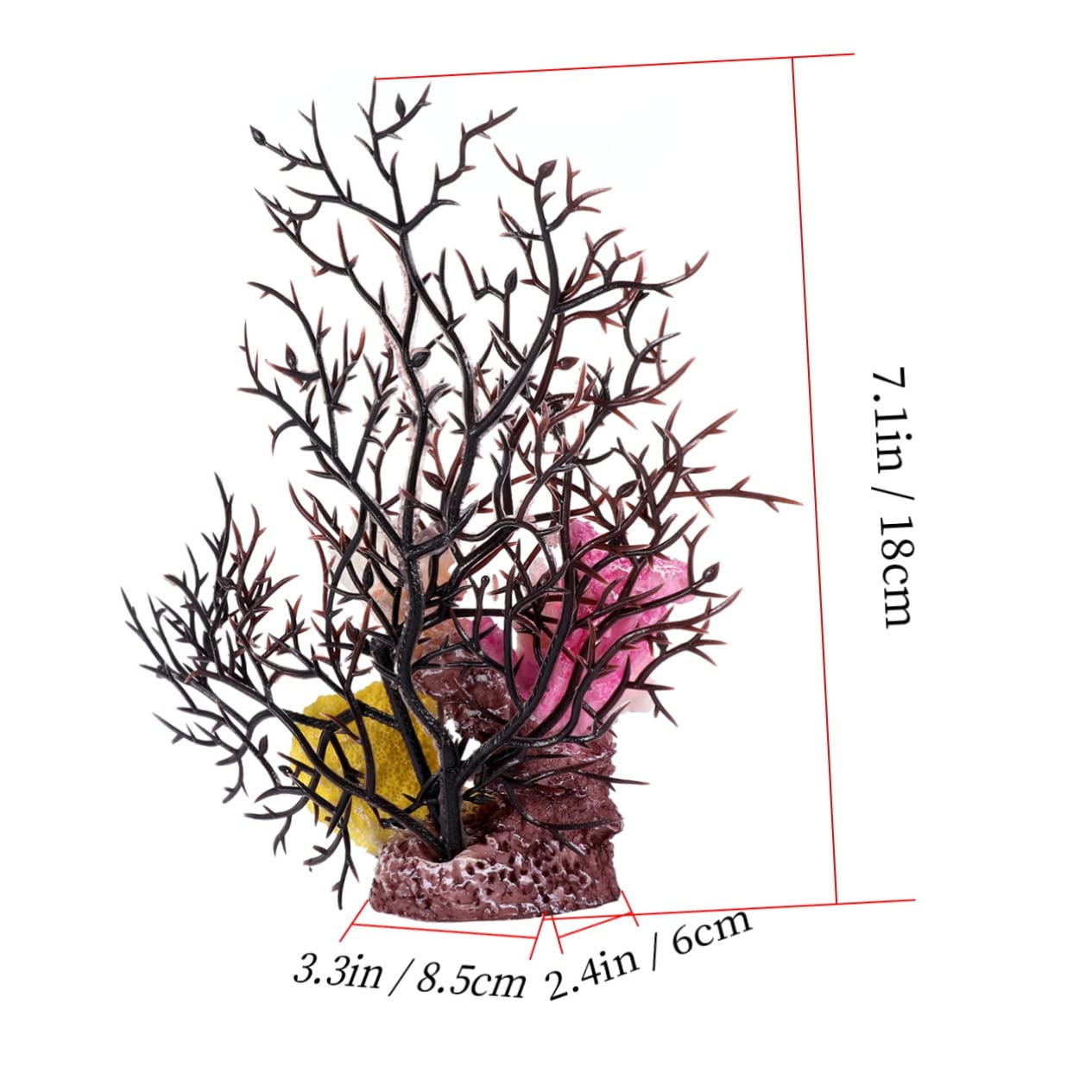 PRETYZOOM Coral Reef Decor White Fake Coral Branches for Desktop Aquarium Tabletop Adornment