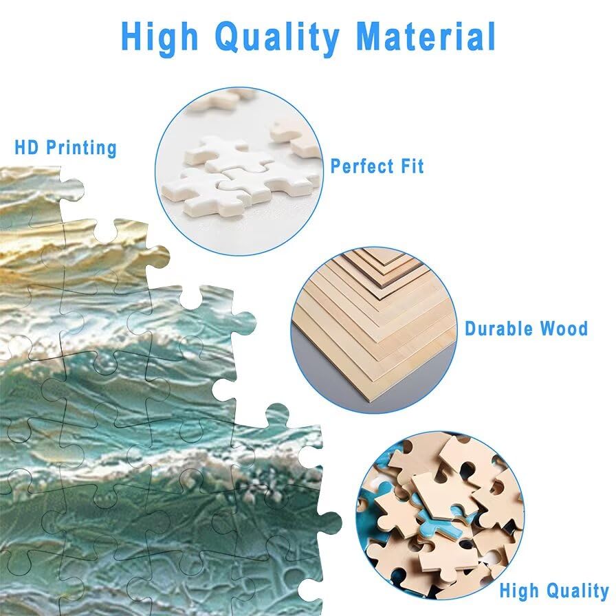 Puzzle 1500 Piezas Playa para Adultos, Puzzle Paisajes de Madera con Caja Regalo para Adultos, Rompecabezas Desafiante para Toda la Familia, Rompecabezas para Regalo Mujer, Home Decoration, -5803