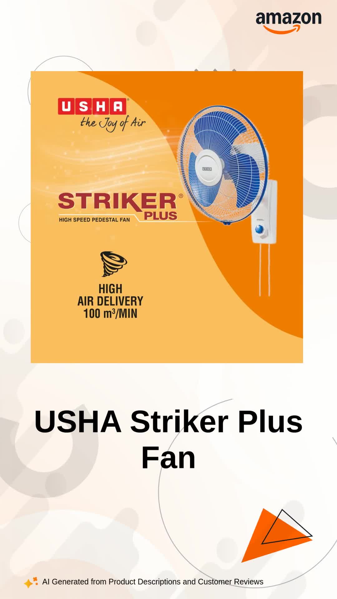 Usha WF Striker Plus HI Speed 400MM Blue ISI