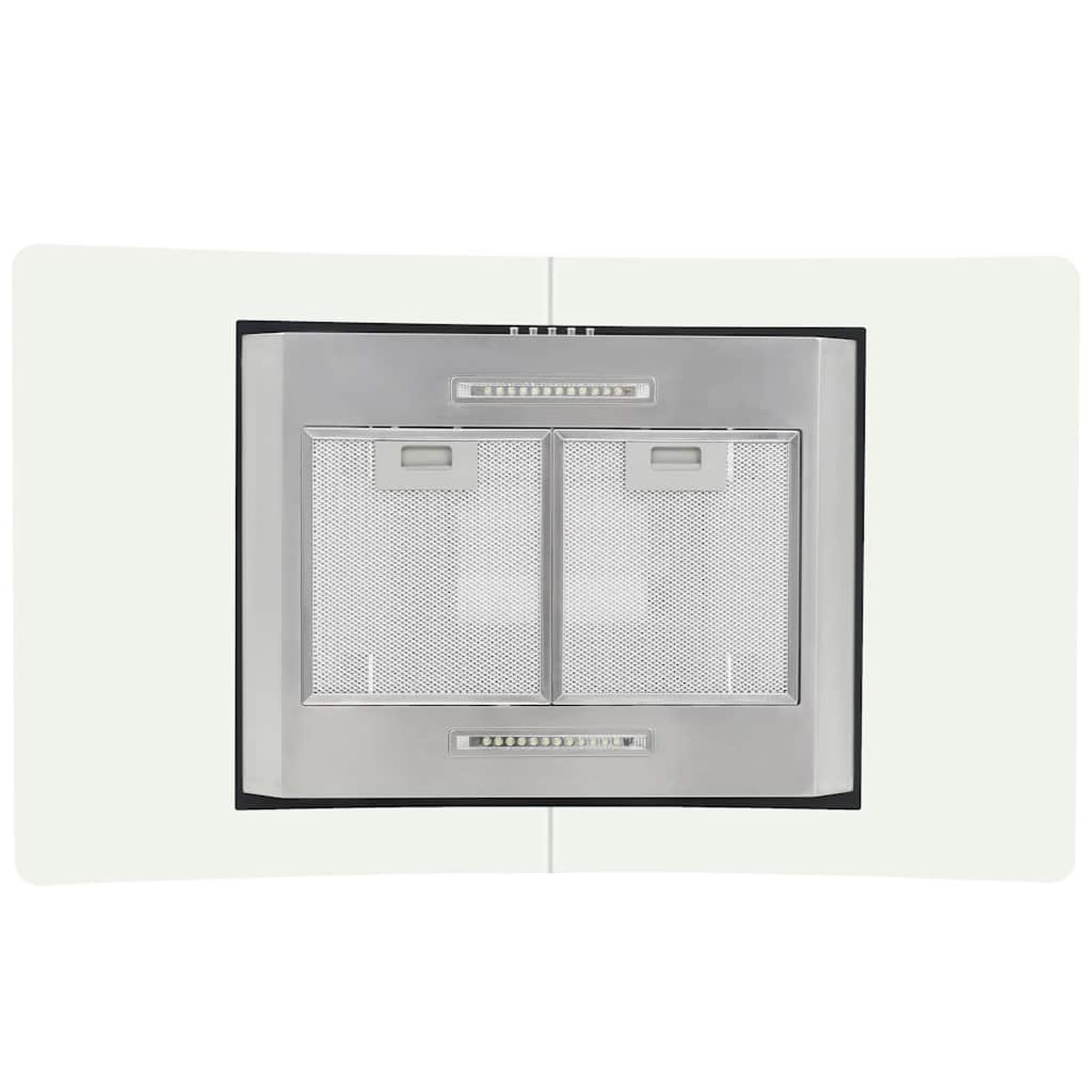 Gecheer Insel-Dunstabzugshaube 90 cm Edelstahl 756 m³/h LED 3 Geschwindigkeitsstufen