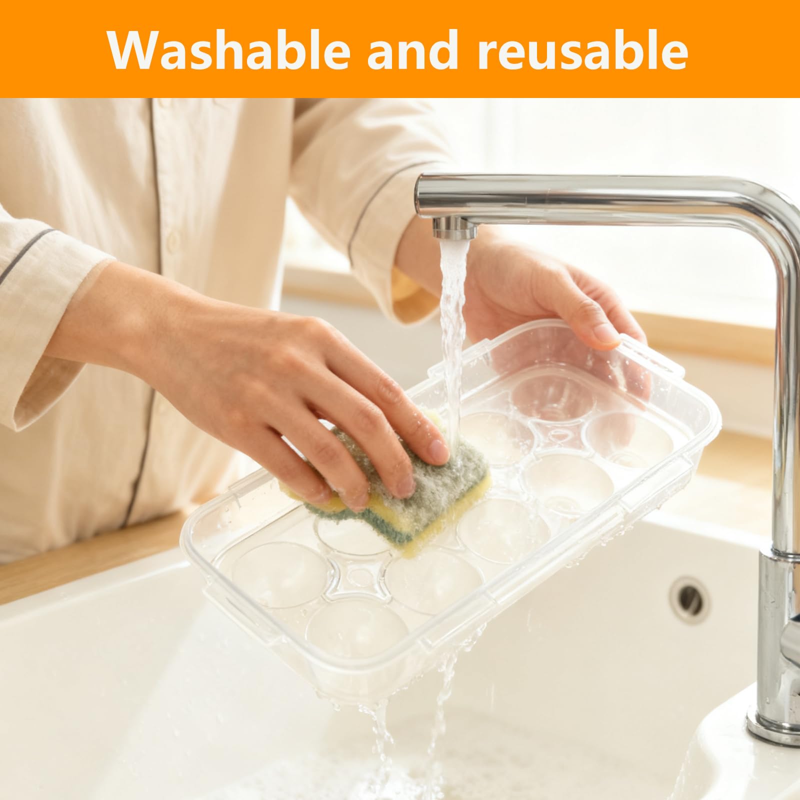 Ensemble Trois Pièces Boite a Oeufs,Matériau PP Distributeur Oeuf Boite a Oeufs en Plastique Rangement Oeuf Frigo Rangements,Boite Rangement Frigo(27,5 x 13 x 6,8 CM)