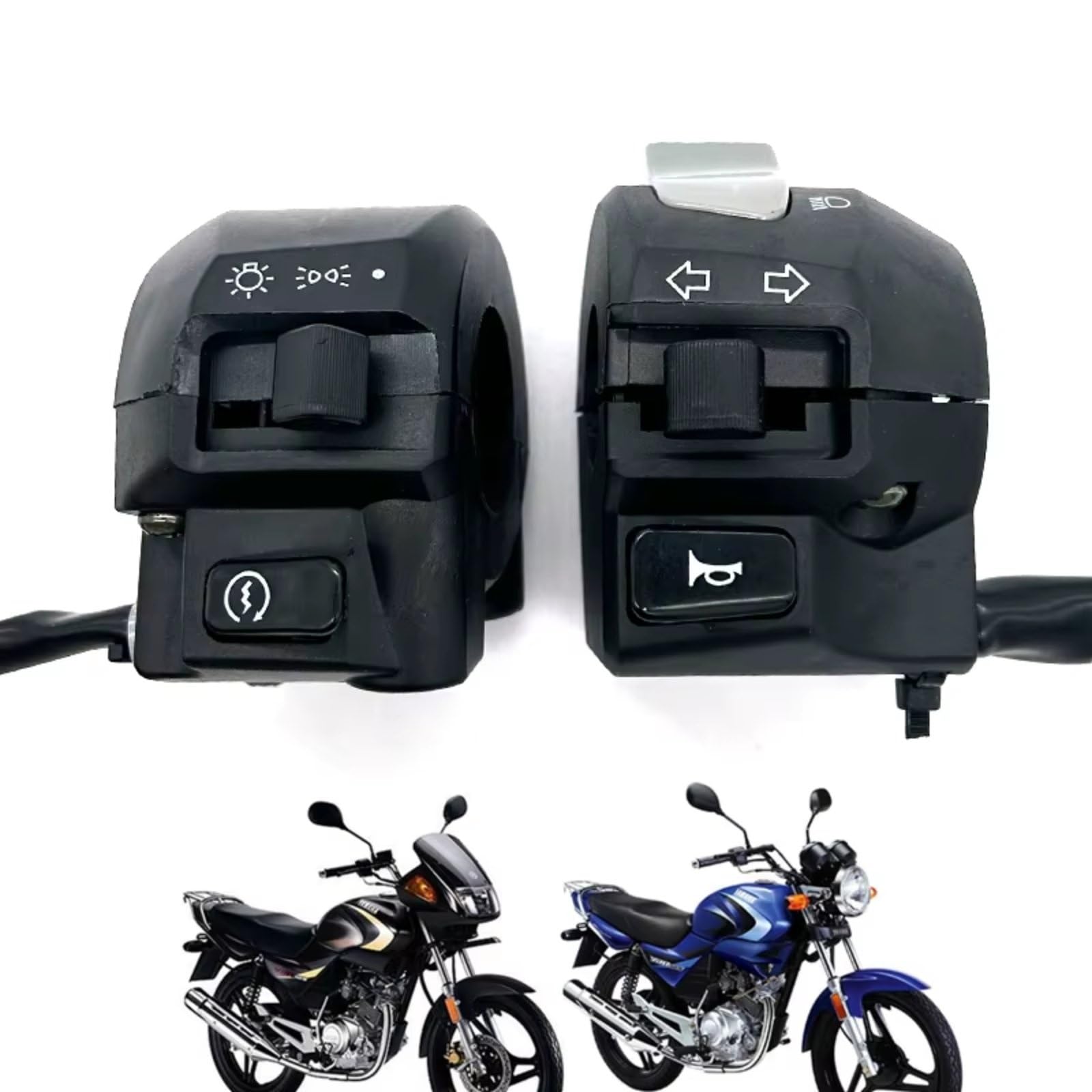 Interruptor señal moto Interruptores De Manija De Motocicleta Compatible Con YBR125 Para YBR250 2002-2013 Faro De Señal De Giro Con Bocina Arranque Luz De Haz Para Alto/bajo