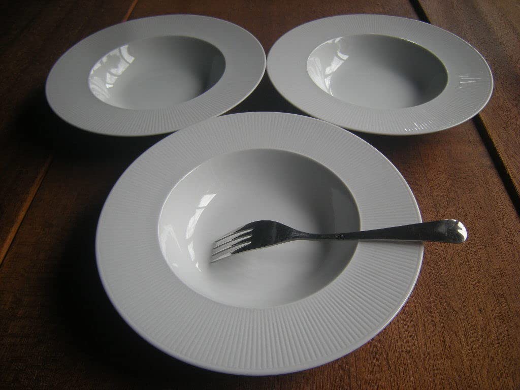 Amazon.co.jp: 山◎美濃焼カロリナ リムプレート ハット皿 白磁 スープ