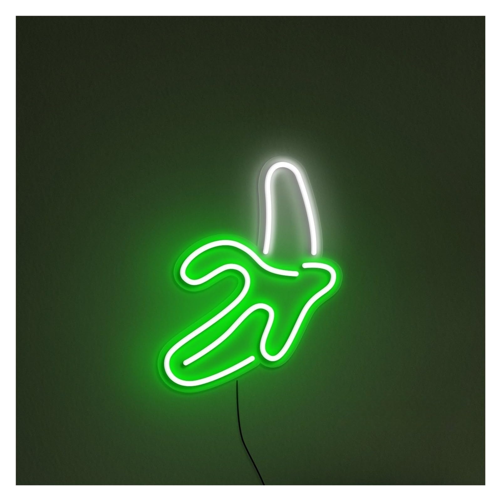 RONGCH Hanging Art Signs Banana Neon Sign, Suitable for Fruit Shop Decor with Brightness Adjustable 30cm×24cm(Green)
