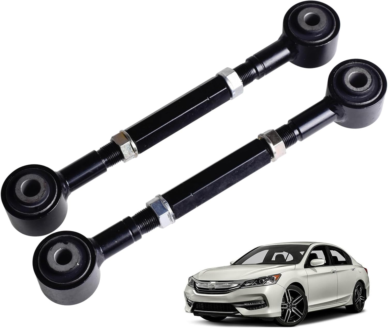 2pcs Adjustable Rear Toe Arms Left & Right Kit Compatible with 2008-2017 Honda Accord; 2010-2015 Crosstour; 2009-2014 Acura TL Acura TSX; 2015-2020 Acura TLX