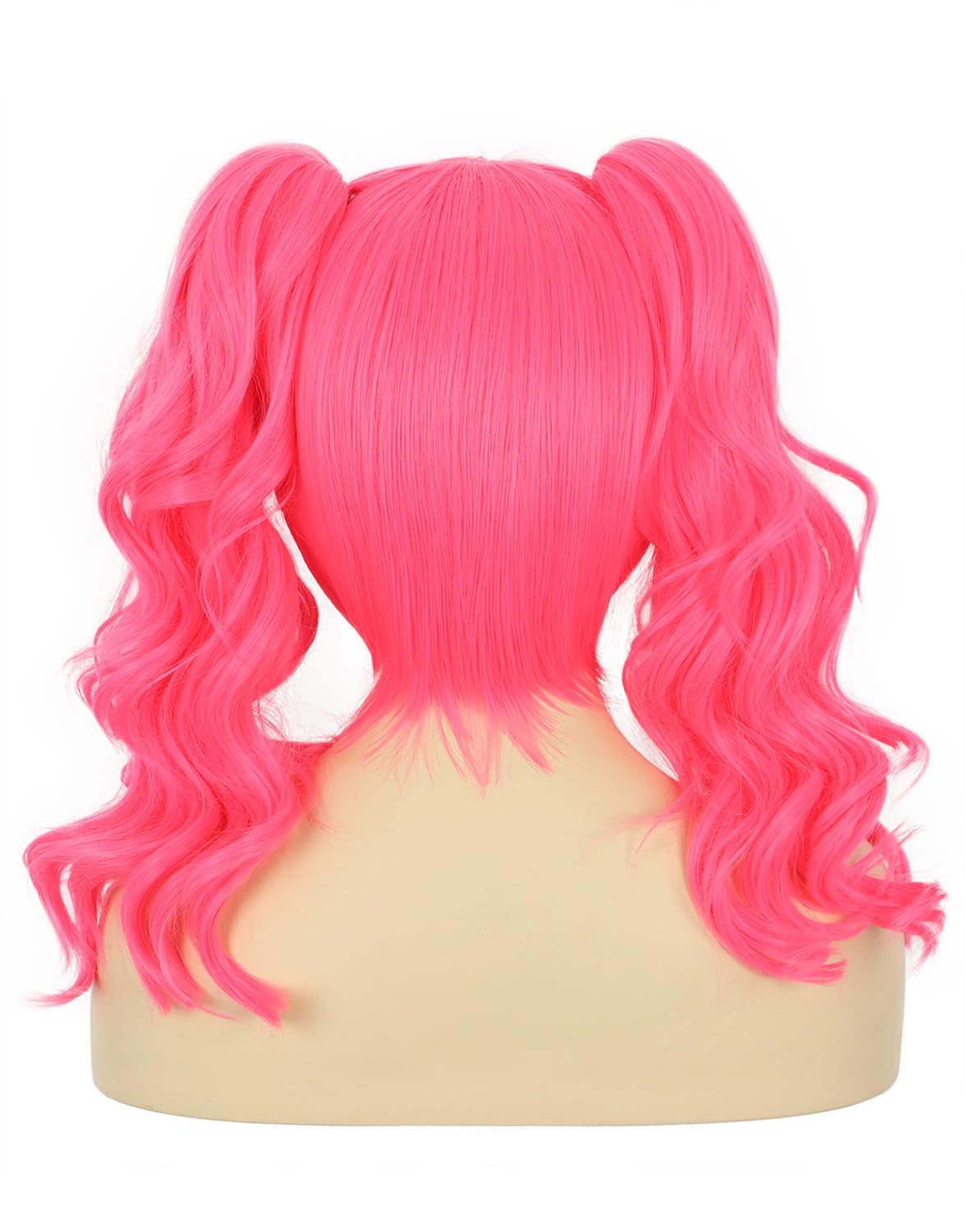 Karlery Women's Long Ponytail Hot Pink Wig Lolita Clip In Thick Claw Drawstring Halloween Costume Pigtail Wig Anime Cosplay - Image 5