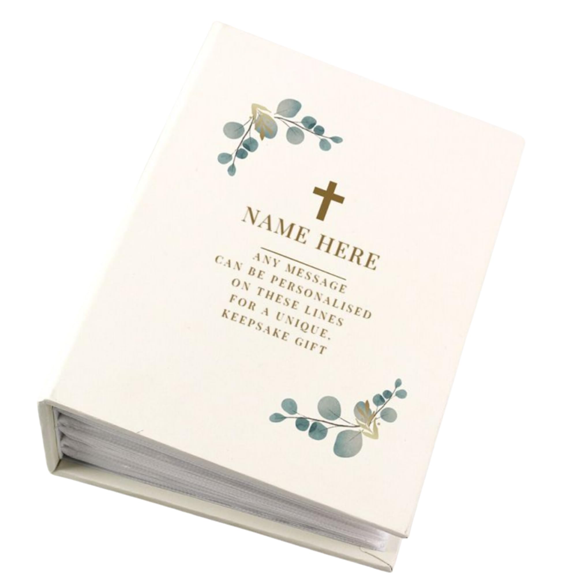 Personalised Religious Album. Cross Picture Album. 6 x 4 photos. Holy Communion, Christening, Confirmation, Baptism or Wedding