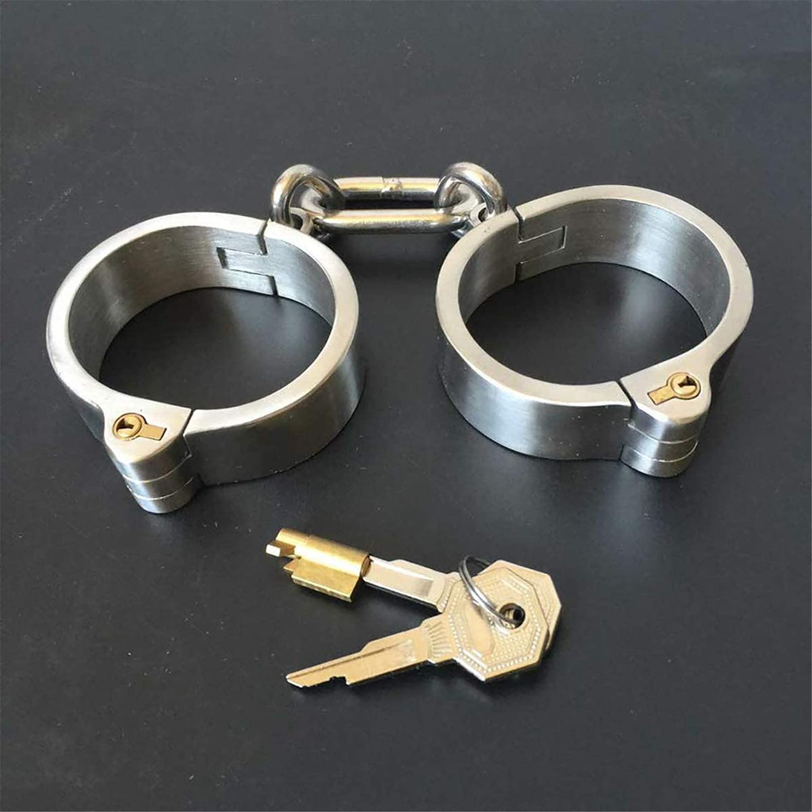 Ensemble sexuel de contraintes en acier inoxydable for couples, menottes verrouillables en métal, poignets de cheville et collier de bondage d'esclave, outil BDSM, contraintes érotiques en acier