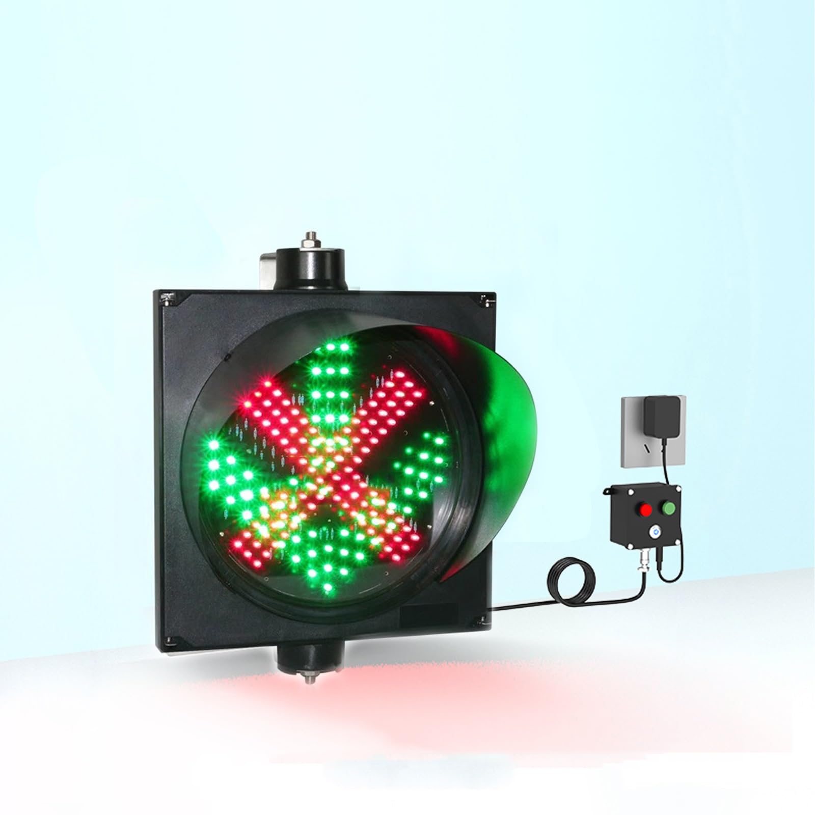 Feu de circulation pour parking et voies privees avec commande manuelle et signaux LED