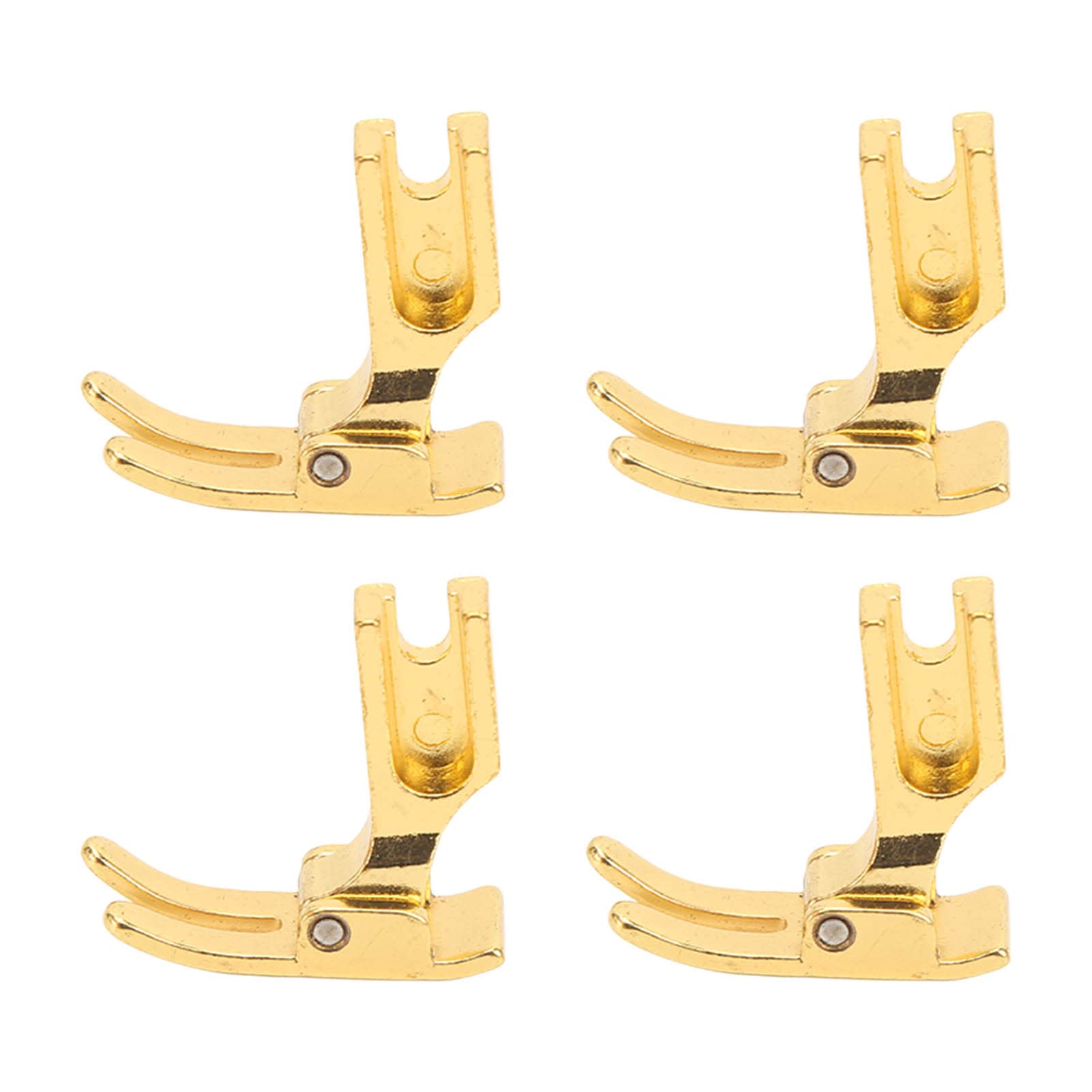 SDGBCXD Sewing machine presser foot, 4PCS Industrial Flat Presser Foot, P351 Stainless Steel with Gold, Professional Replacement for Computerized Household