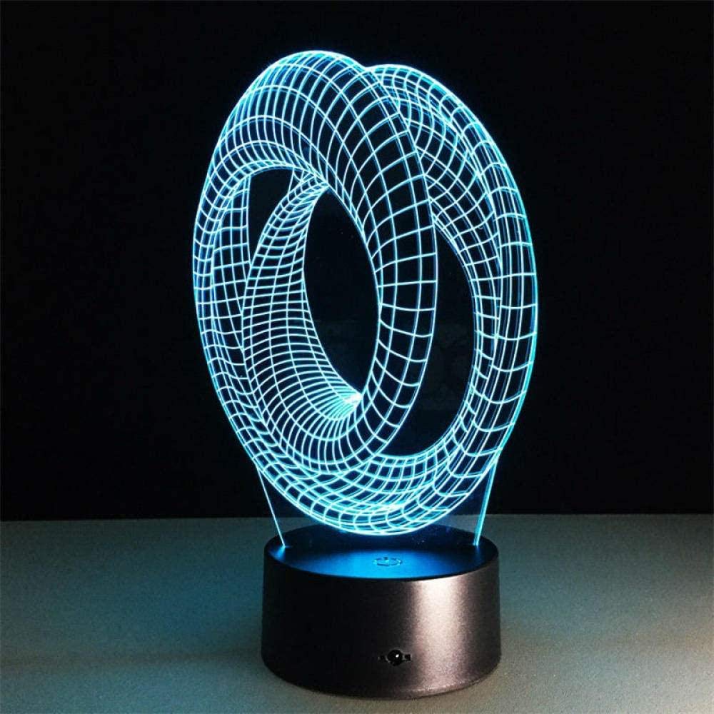 althiqahkey 3D Illusion Lamp LED Night Light Abstract Stereo Fashion Living Room Decorative Colorful Atmosphere Acrylic Touch Switch Sleeping