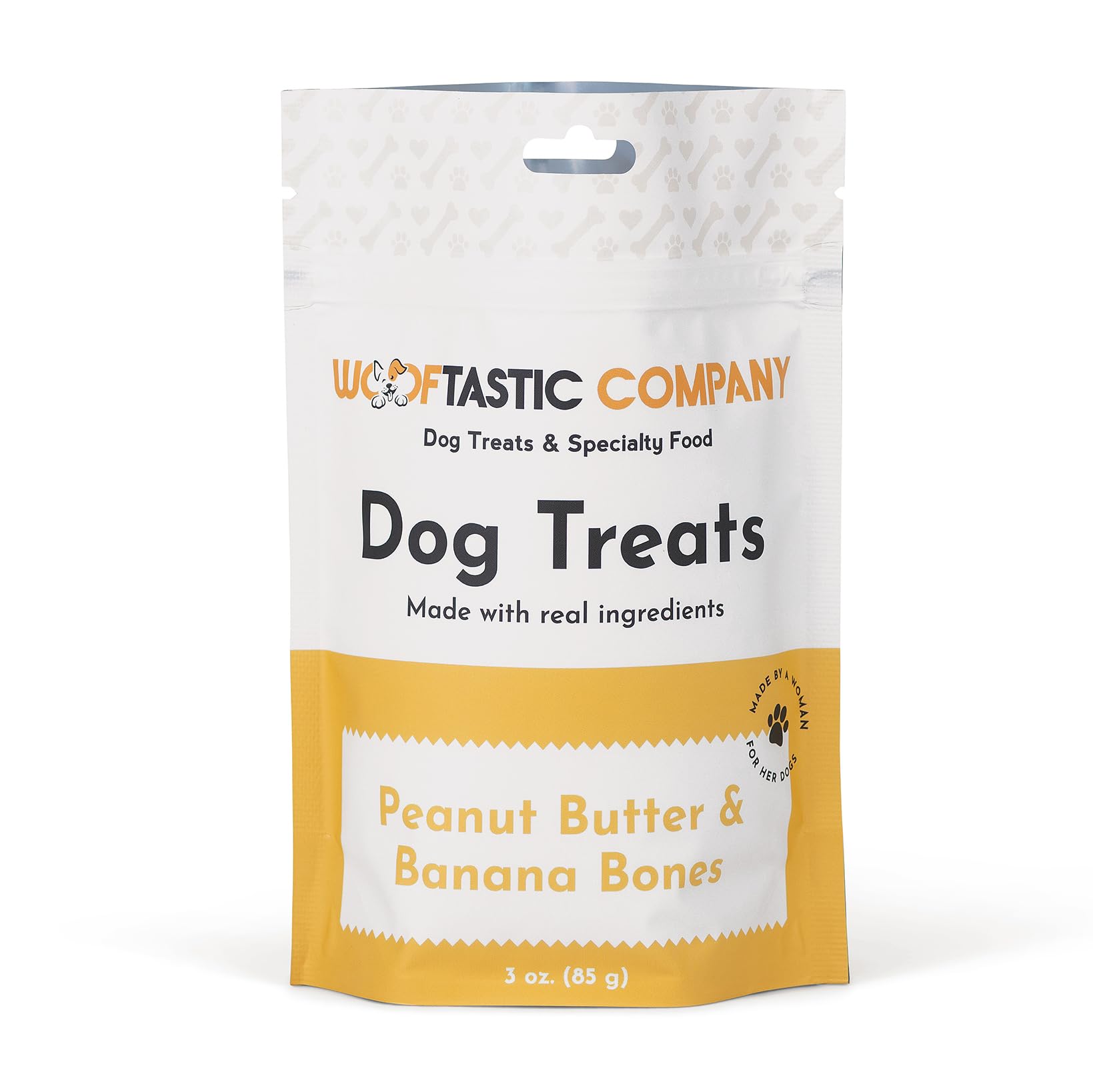 Wooftastic Dog Treats, Peanut Butter and Banana Bones, Training & Reward, Limited Ingredients, USA Made, for Small, Medium and Large Dogs, Snack Foods