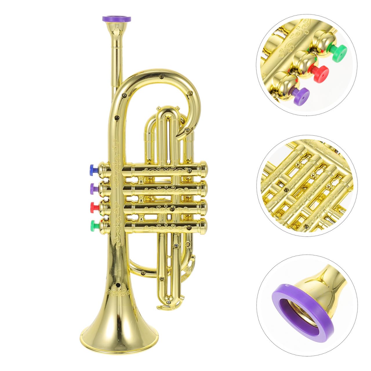 Jouet Trompette Enfants À Quatre Tons Instrument Musical Simulation En Plastique 14.17In Pour Éducation Musicale Et Développement Créatif