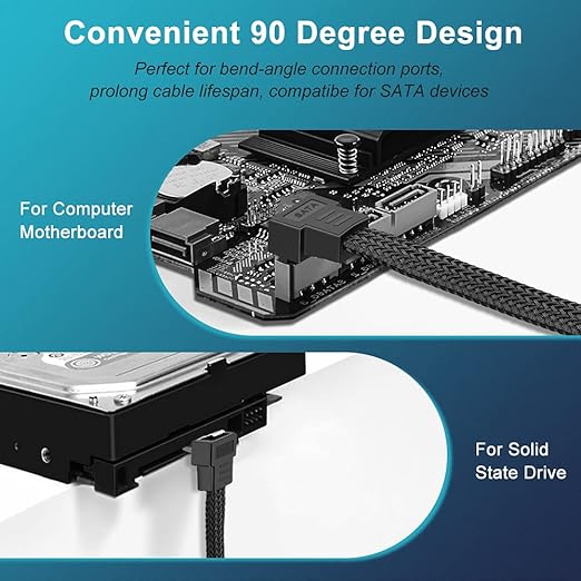 Cable SATA III 6Gbps 20 Pulgadas 5 Unidades Negro ELECTOP miniatura 5