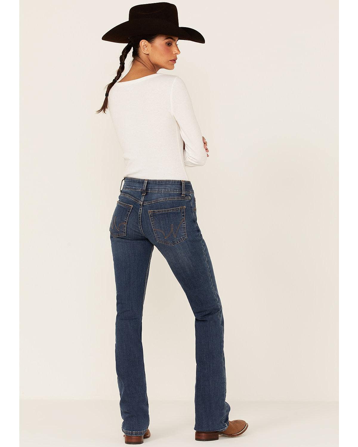 Wrangler Western-Jeans für Damen mit mittelhohem Bund, Stretch und geradem Bein