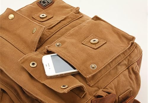 Miniatura 6 de Sechunk Vintage Militar - Bolso bandolera para portátil (piel, tamaño mediano)