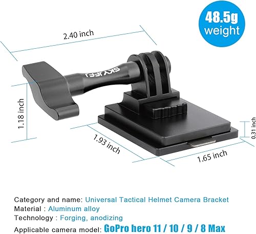 Miniatura 4 de Adaptador de hebilla de liberación rápida para casco táctico para GoPro Hero 12111098, DJI Osmo, AKASOYI y otros accesorios de cámara de acción