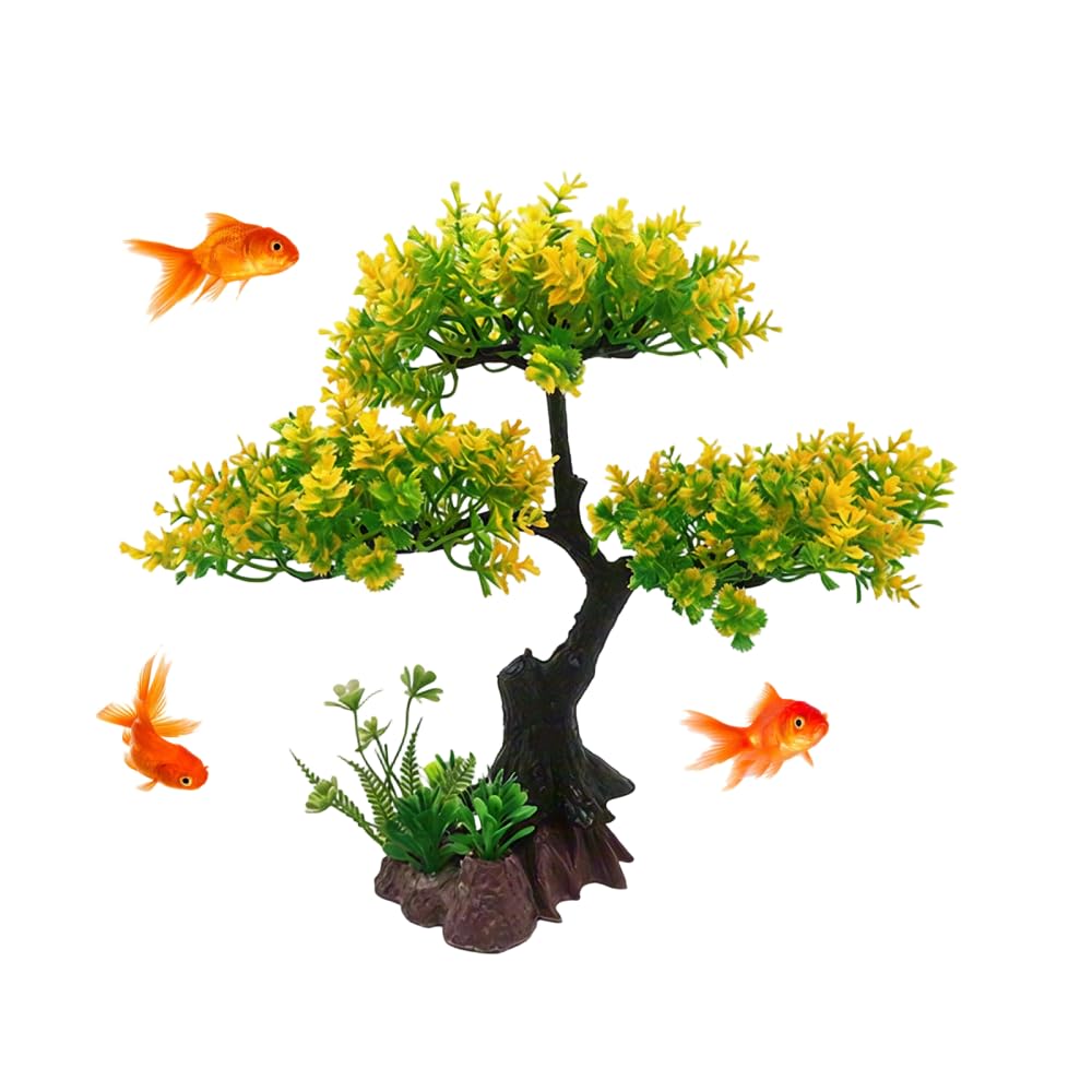 Aquarium Driftwood Ornament, Realistic Fish Tanks Plants for Fish Betta
