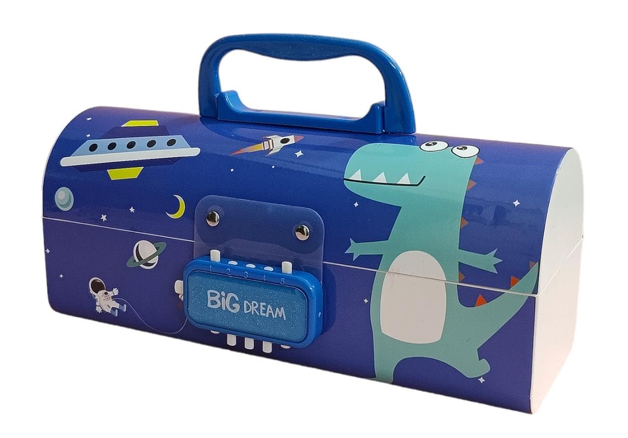 TERA 13 Plastic Pencil Box For Kids (1 Pcs) Space & Dinosaur Theme Pencil Pouch For Boys, Password Pencil Box, Stationary Box, Stationary Items-Return Gifts For Kids & Boys, Multicolour (B0BZQ42YQL) Amazon Price History, Amazon Price Tracker