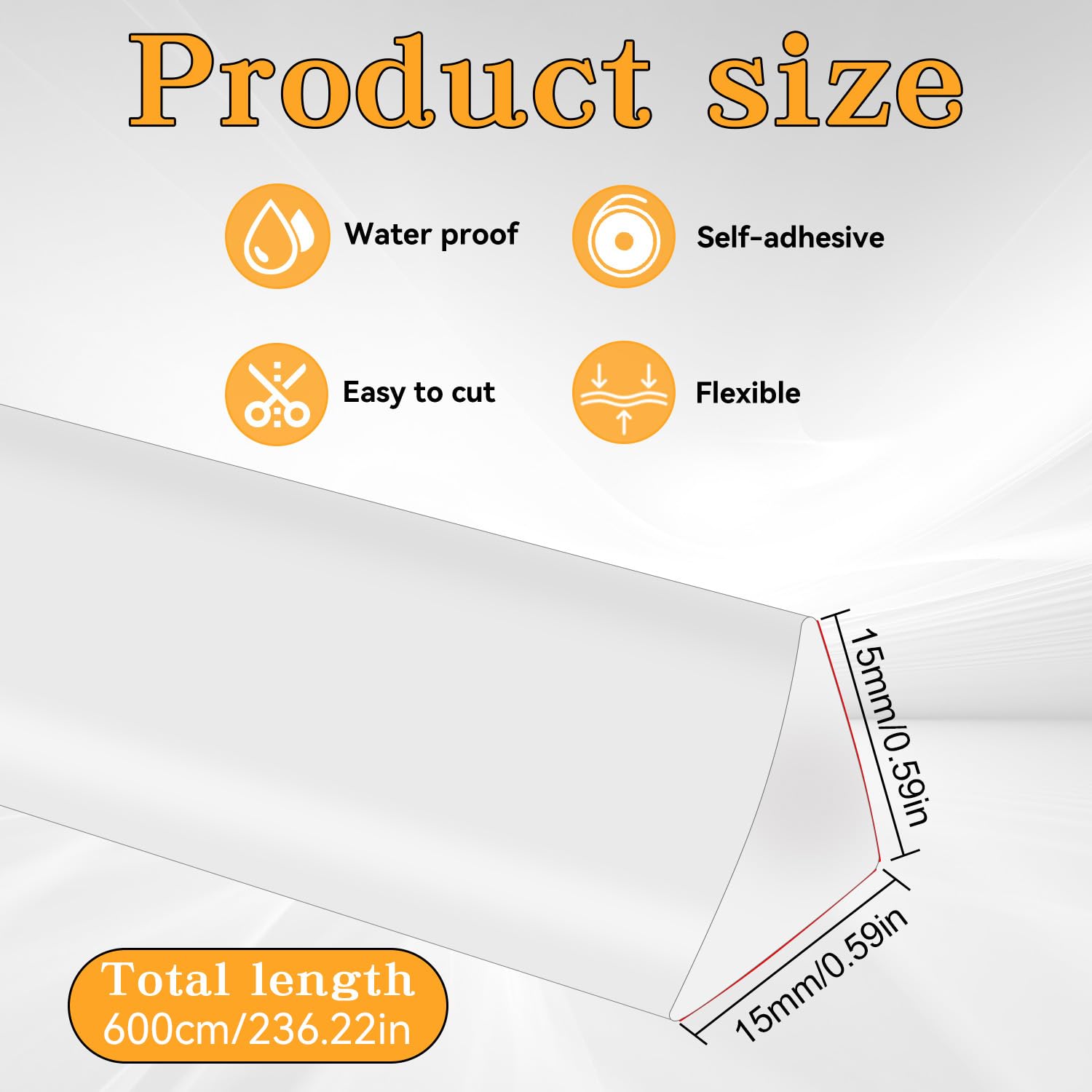 Embellecedor Copete Encimera Cocina Blanco Barrera de Agua Tiras Decorativas Flexibles Autoadhesivos Silicona Impermeable(Blanco, 6Metro)