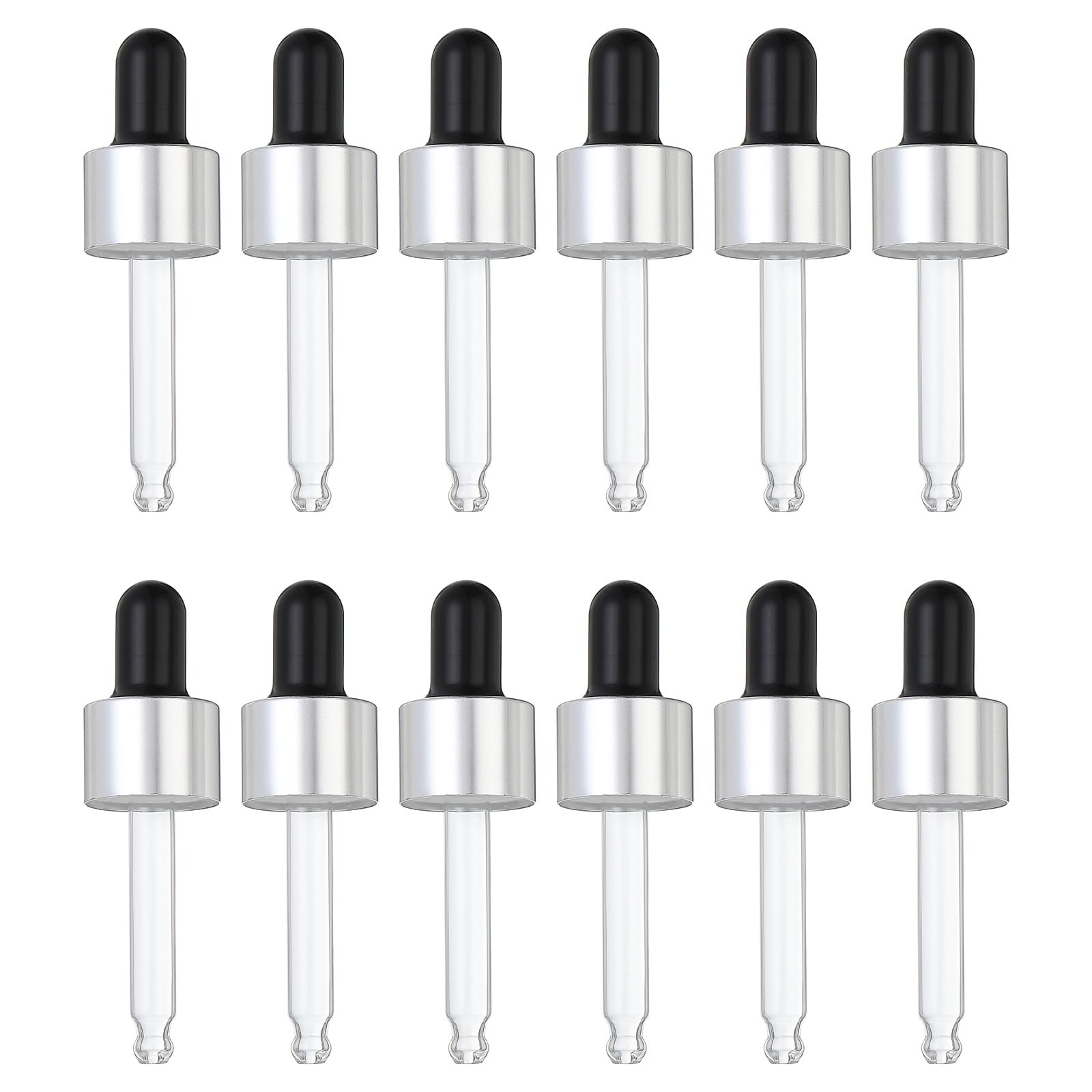 Gouttes oculaires en verre PATIKIL et bouchon alu anodisé argenté pour flacon 10ml