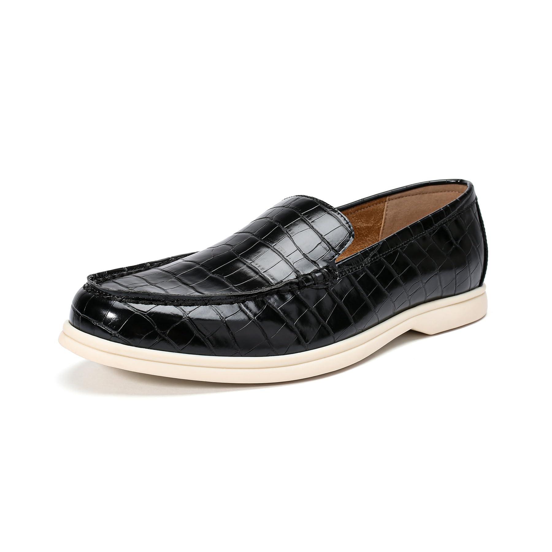 Allthemen Mocasines Hombre Casuales con Estampado de Cocodrilo Elegante Loafers sin Cordones Plano Cómodo
