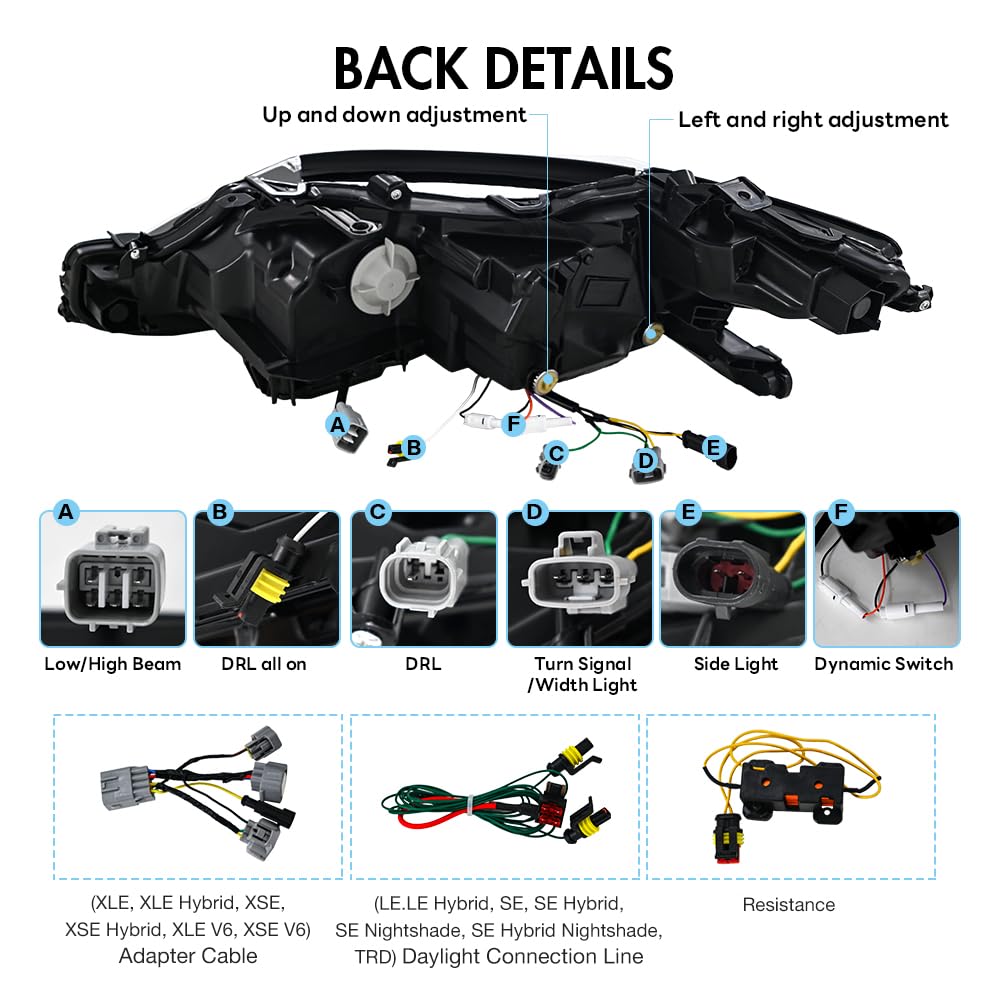 Amazon.com: T T-ABC New AD Style Headlamp Compatible with Toyota