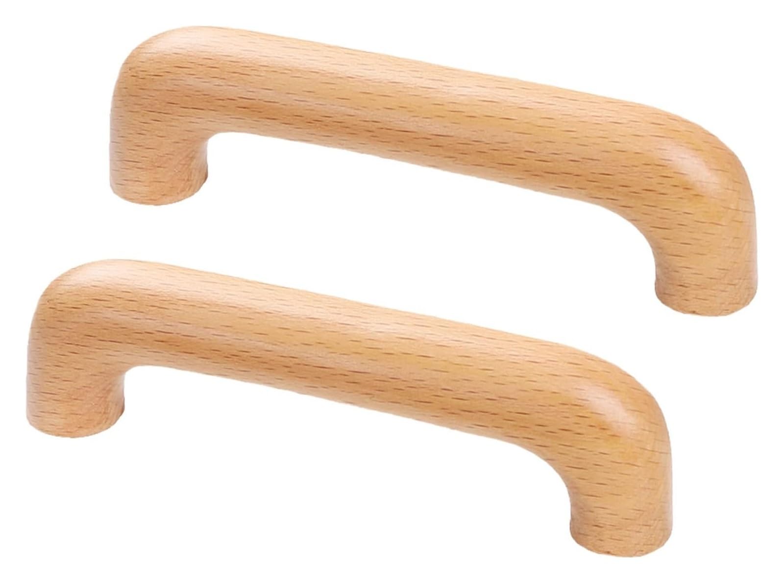 Mbhhu One Color Hidden Drawer Pulls，2 Pcs Natural Wooden Handle Solid Wooden Drawer Pull Cabinet Knobs Wooden Cabinet Handles Wooden Bow Shaped Handle,For Cabinet Cupboard Door Handle(Hole Spacing 96Mm)