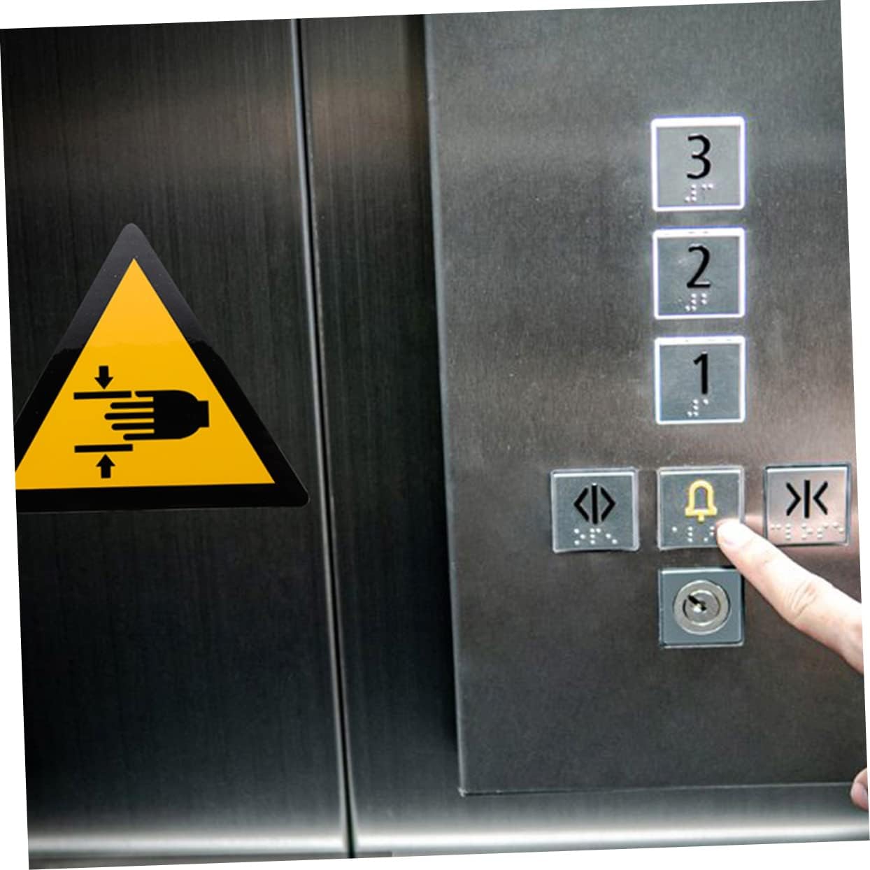 Hand Safety Decal 2 Pcs PP Synthetic Paper Warning Signs