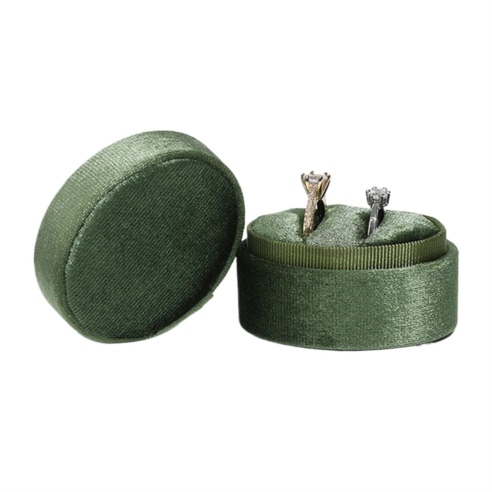 JFNKLFG Engagement Ring Box Earring for Proposal, Wedding(Silver-double ring b)