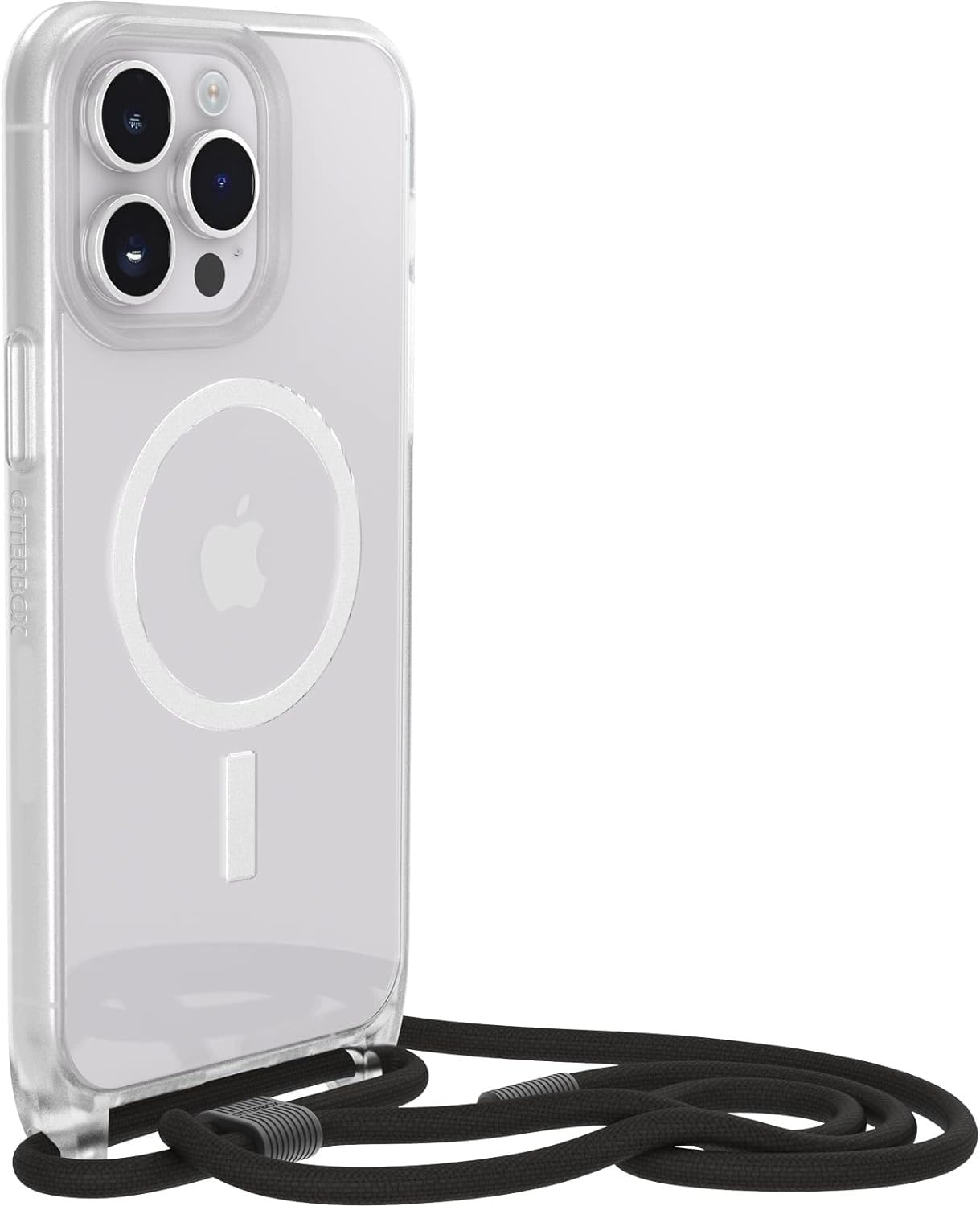 OtterBox Cover React Necklace con MagSafe per iPhone 14 Pro Max, Custodia sottile, antishock con cordone da collo, adattabile e intercambiabile, testata MIL STD 810G, Trasparente - Vista 3