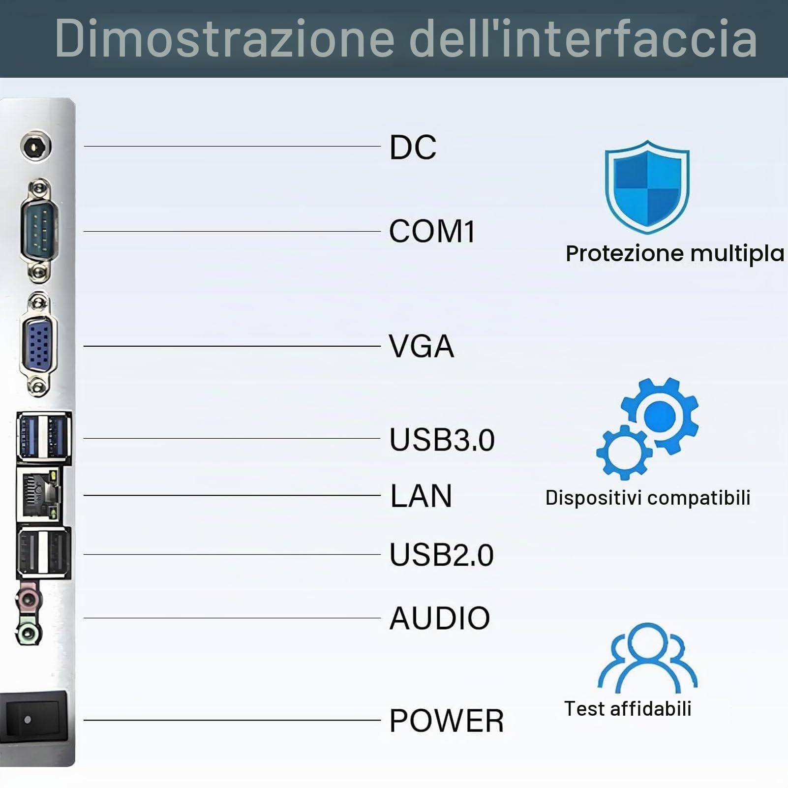 PC POS con Touchscreen da 15,6 Pollici, registratore di Cassa Intelligente con Touchscreen, 4 GB di RAM, SSD da 64 GB, CPU N2930, Windows 10 PRO per la Vendita al Dettaglio a Schermo Singolo