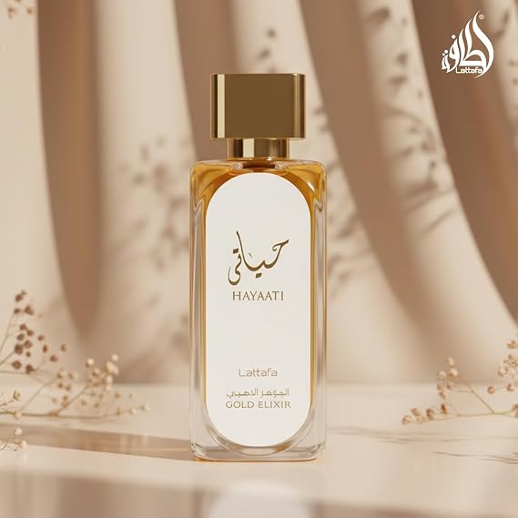 Lattafa Hayaati Gold Elixir Eau De Parfum Spray for Unisex، 3.4 Ounce
