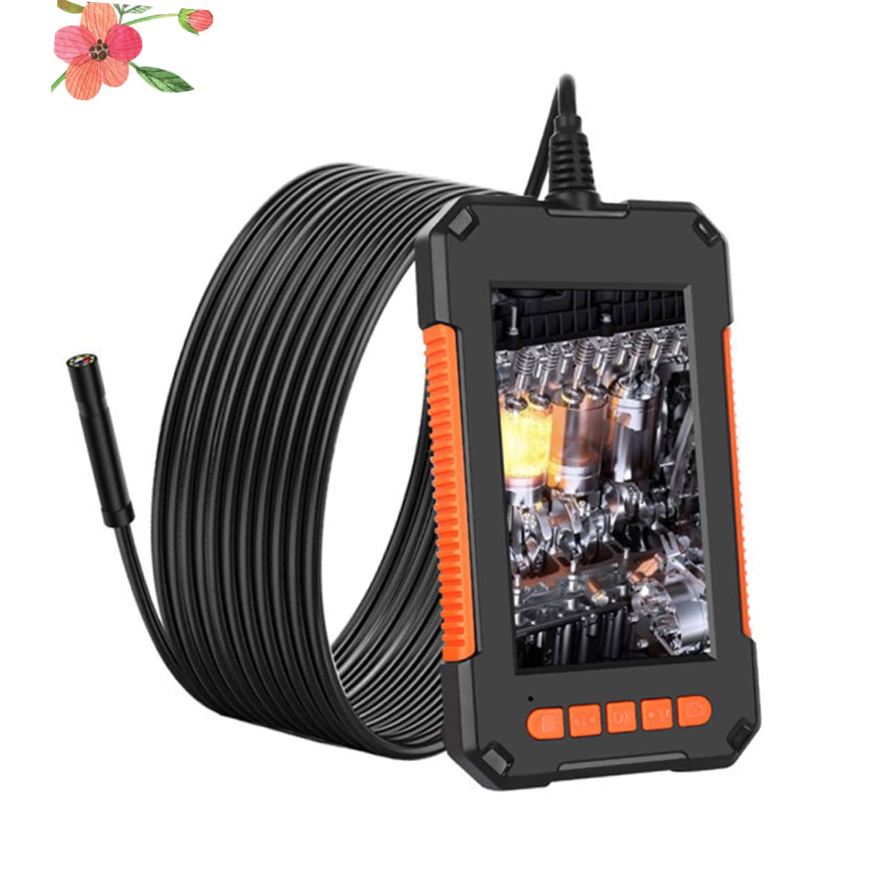 Zerodeko 1pc Inspection Camera LEDs Flexible Borescope for Vehicle and Pipeline Inspection Hard Wire Easy to Use High Definition Display