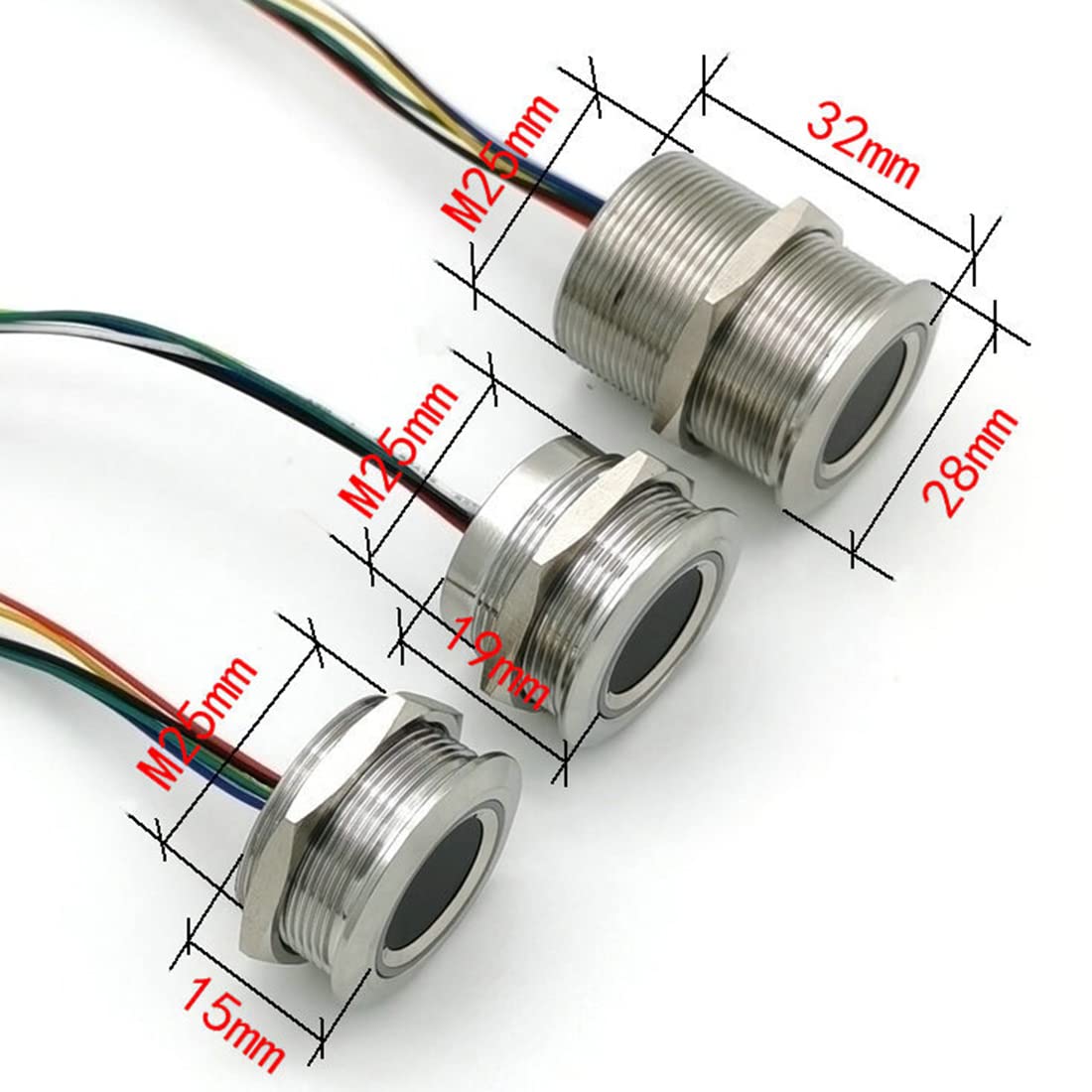 R503 Circolare Rotondo RGB Indicatore LED Controllo DC3.3V MX1.0-6Pin Capacitivo Modulo Impronte Digitali Sensore Scanner, 19Mm