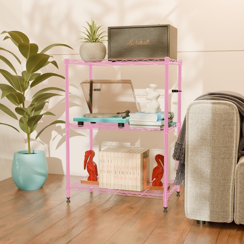 Image of 3-Shelves Heavy Duty Steel Storage Rack | Multipurpose Shelving Unit for Kitchen, Home & Utility