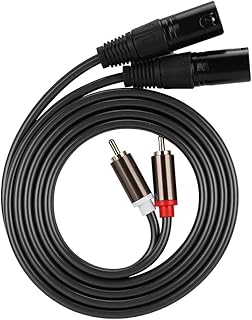 XLR para Cabo Adaptador RCA, Cabo RCA Macho para Cabo de áudio Macho XLR, ?RCA Macho para Cabo Adaptador de áudio Macho XLR, Cabo de Conexão de áudio Com Fio PVC de Linha Dupla,? para Amplificador de