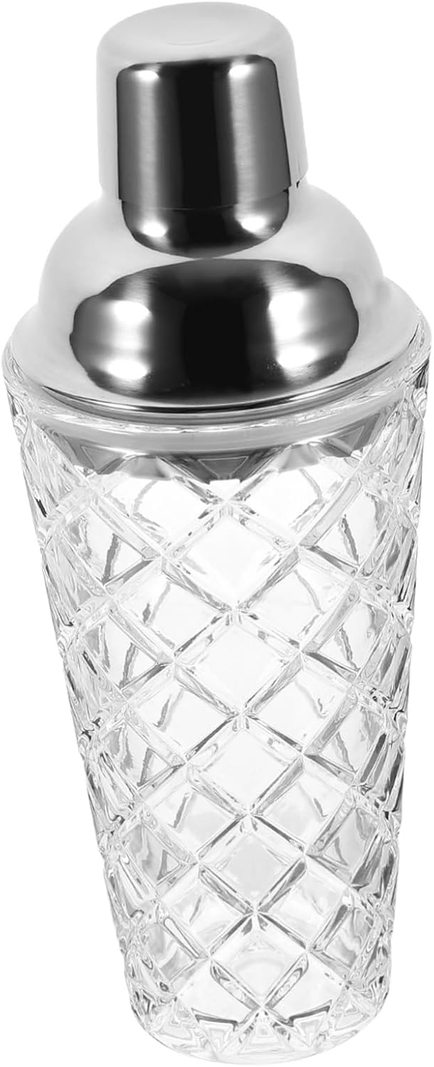 SHOWERORO Glass Cocktail Shaker Lid Drink Mixing Container for Bartenders and Home Use Shaker Precise Measurements for Consistent Cocktails