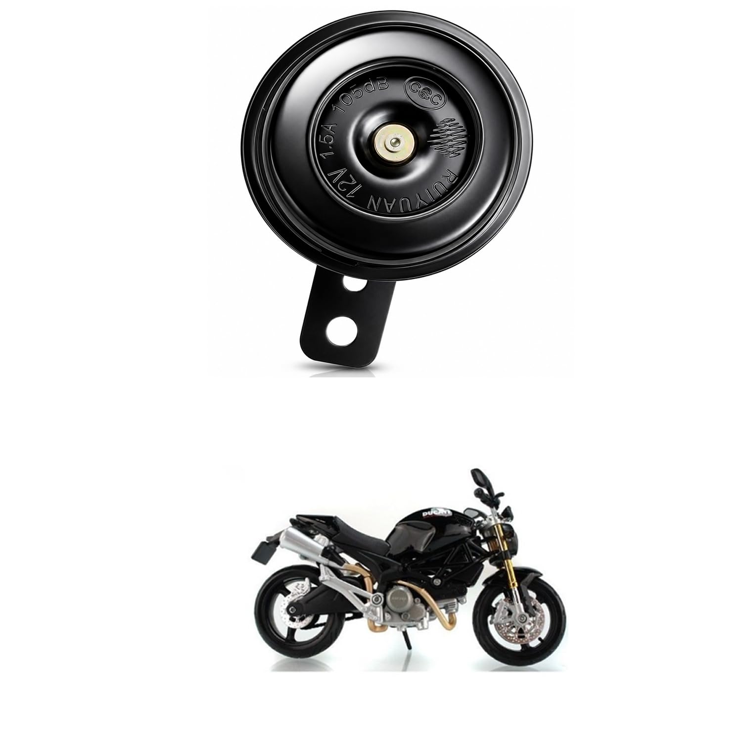 Universal 12V Single Disc Horn | 105dB Super Loud Electric Horn | Waterproof Metal Body | Universal Fit for Cars, Bikes, Scooters & SUVs | Black Comfortable With Mon-ster 795-image-21