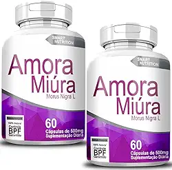 Amora Miura (Morus Nigra L), 120 Cápsulas de 500mg, Suplemento Natural para Menopausa, Retenção de Líquidos, Dores e Antioxidante.