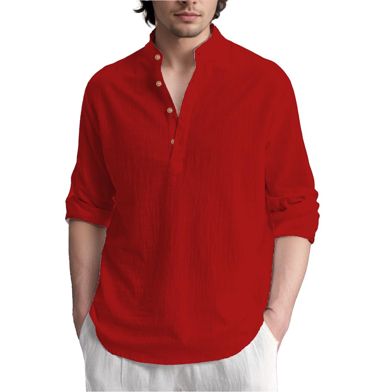 edinwolf Men Pure Cotton Slim Fit Full Sleeve Short Kurta | Super Soft Stylish Kurta for Any Occasions. (KBTNBTN35)-picture-23