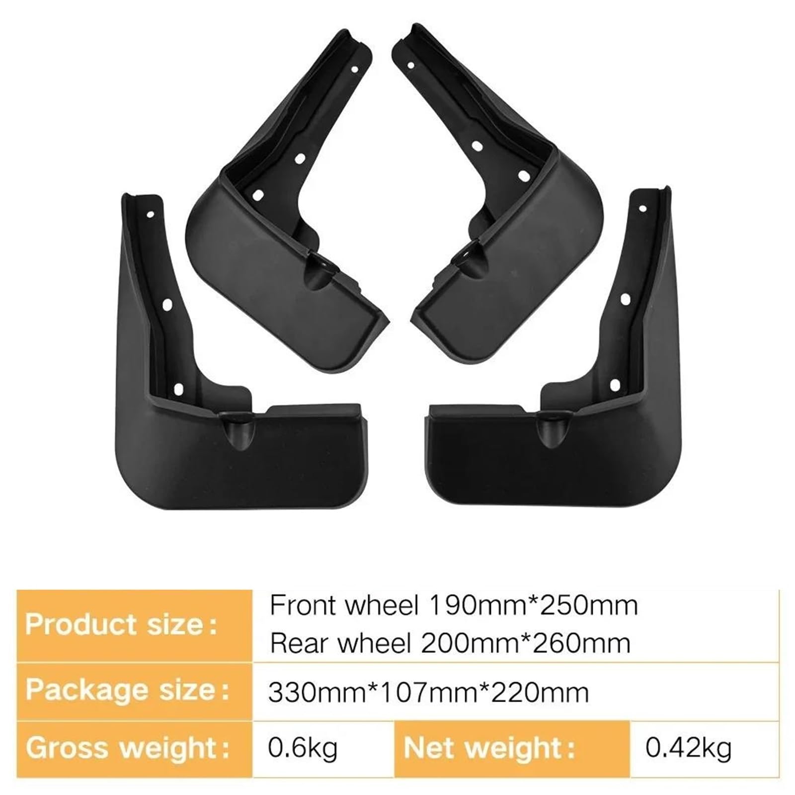 Bavettes Garde-Boue pour Hyundai pour Sonata 2024 Protection Anti-éclaboussures 4 Pièces Accessoires