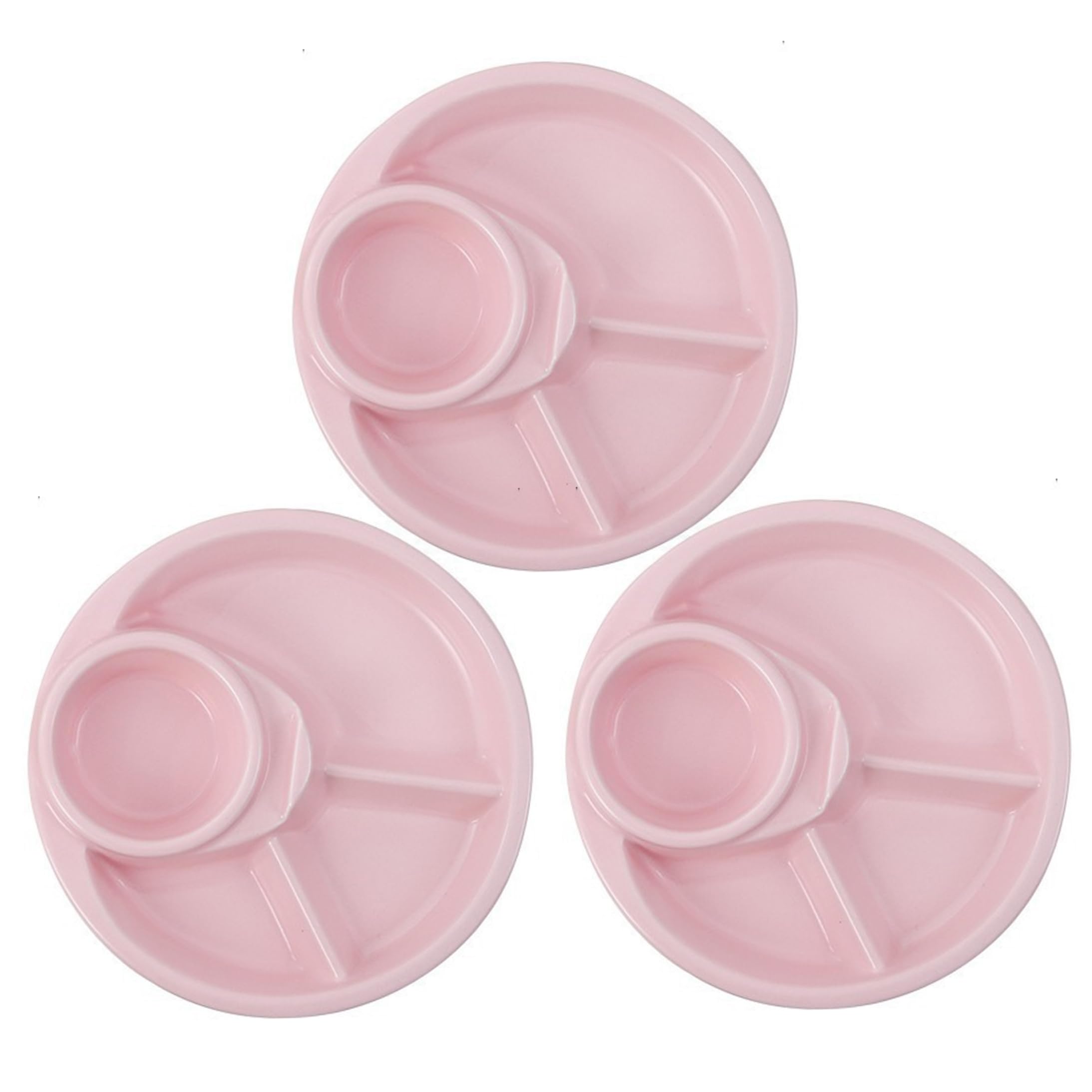 Striegro Portion Control Plates For Adults, 3-pack Portion Control Plates For Adults, Plastic Divided Plate, Style-1..